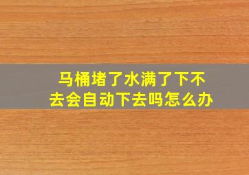 马桶堵了水满了下不去会自动下去吗怎么办