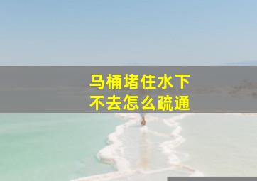 马桶堵住水下不去怎么疏通