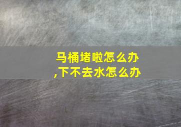 马桶堵啦怎么办,下不去水怎么办