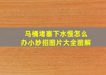 马桶堵塞下水慢怎么办小妙招图片大全图解