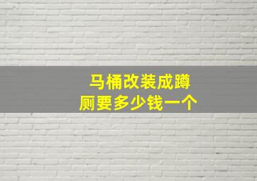 马桶改装成蹲厕要多少钱一个