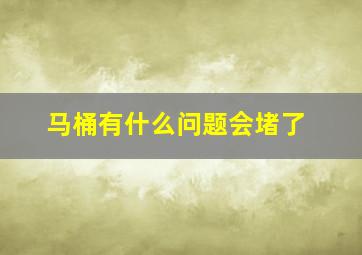 马桶有什么问题会堵了