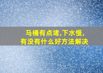 马桶有点堵,下水慢,有没有什么好方法解决