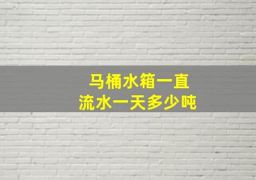 马桶水箱一直流水一天多少吨