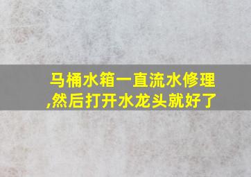 马桶水箱一直流水修理,然后打开水龙头就好了