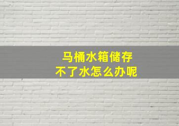 马桶水箱储存不了水怎么办呢