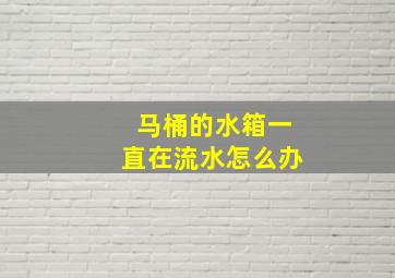 马桶的水箱一直在流水怎么办