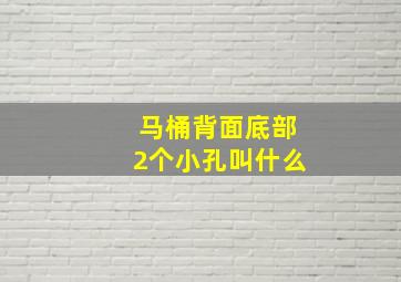 马桶背面底部2个小孔叫什么