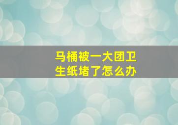 马桶被一大团卫生纸堵了怎么办