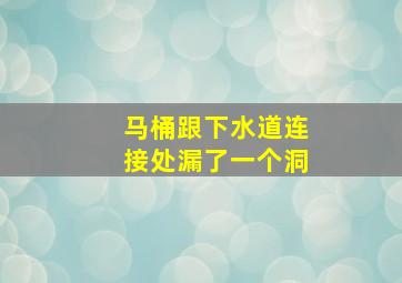 马桶跟下水道连接处漏了一个洞