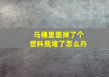 马桶里面掉了个塑料瓶堵了怎么办