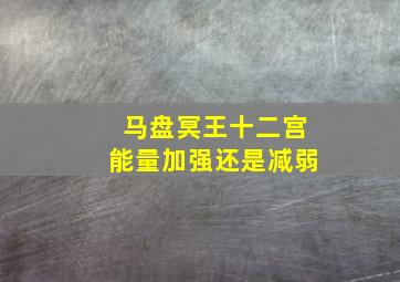 马盘冥王十二宫能量加强还是减弱