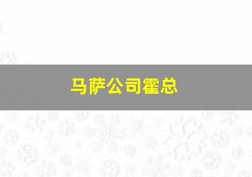 马萨公司霍总