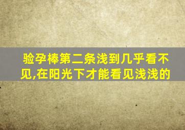 验孕棒第二条浅到几乎看不见,在阳光下才能看见浅浅的