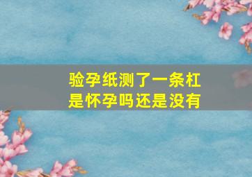 验孕纸测了一条杠是怀孕吗还是没有