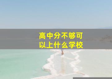 高中分不够可以上什么学校