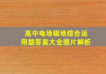 高中电场磁场综合运用题答案大全图片解析