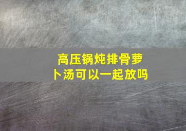 高压锅炖排骨萝卜汤可以一起放吗