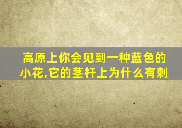 高原上你会见到一种蓝色的小花,它的茎杆上为什么有刺