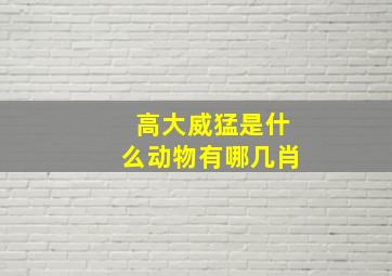 高大威猛是什么动物有哪几肖