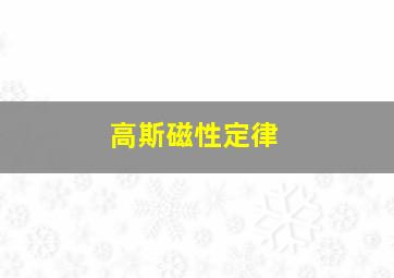 高斯磁性定律