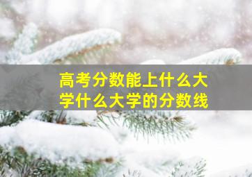 高考分数能上什么大学什么大学的分数线