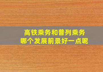 高铁乘务和普列乘务哪个发展前景好一点呢