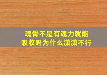 魂骨不是有魂力就能吸收吗为什么潇潇不行