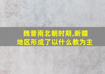 魏晋南北朝时期,新疆地区形成了以什么教为主