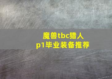 魔兽tbc猎人p1毕业装备推荐