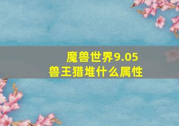 魔兽世界9.05兽王猎堆什么属性