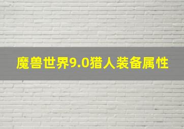 魔兽世界9.0猎人装备属性