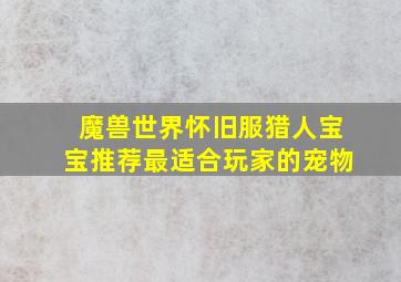 魔兽世界怀旧服猎人宝宝推荐最适合玩家的宠物