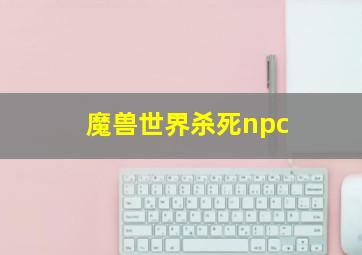 魔兽世界杀死npc