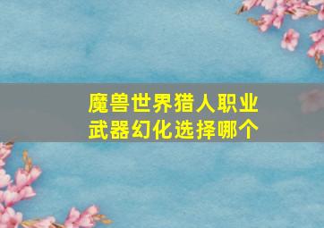 魔兽世界猎人职业武器幻化选择哪个