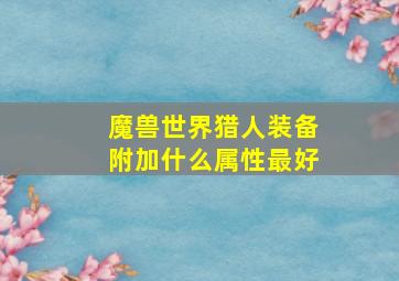 魔兽世界猎人装备附加什么属性最好