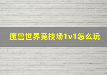 魔兽世界竞技场1v1怎么玩