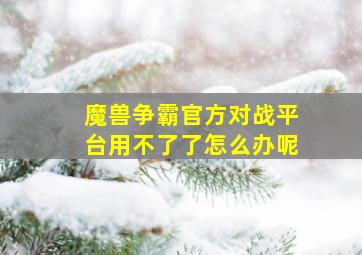 魔兽争霸官方对战平台用不了了怎么办呢