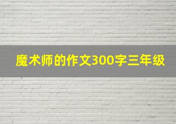 魔术师的作文300字三年级