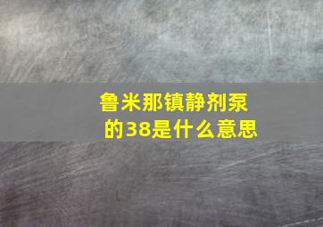 鲁米那镇静剂泵的38是什么意思