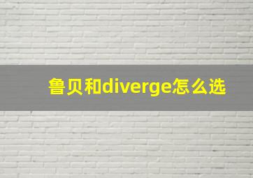 鲁贝和diverge怎么选