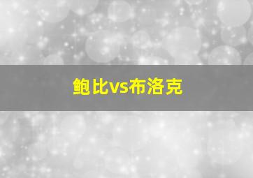 鲍比vs布洛克