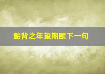 鲐背之年望期颐下一句