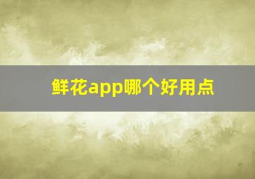 鲜花app哪个好用点