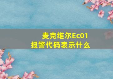 麦克维尔Ec01报警代码表示什么