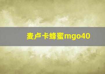 麦卢卡蜂蜜mgo40