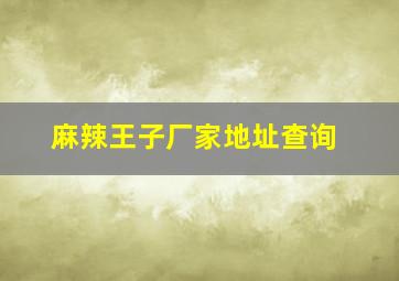 麻辣王子厂家地址查询