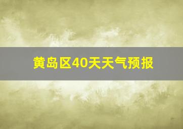 黄岛区40天天气预报