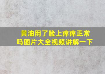 黄油用了脸上痒痒正常吗图片大全视频讲解一下