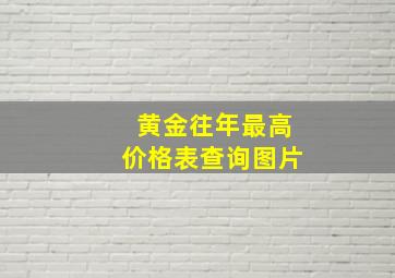 黄金往年最高价格表查询图片